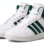 adidas Kids Basketball Shoes Mid Top White Green-0