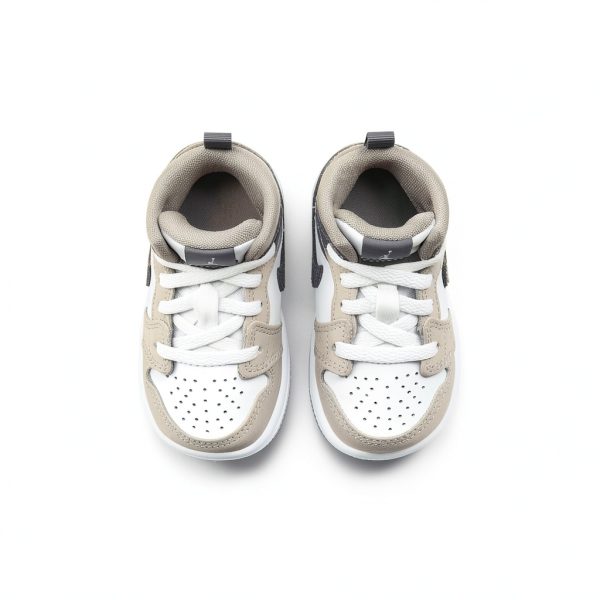 Air Jordan 1 Mid Toddler Basketball Shoes Grey-3
