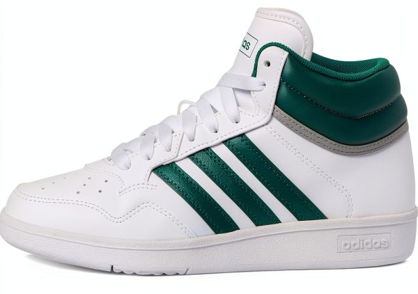 adidas Kids Basketball Shoes Mid Top White Green-3