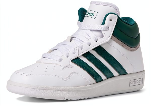 adidas Kids Basketball Shoes Mid Top White Green-6