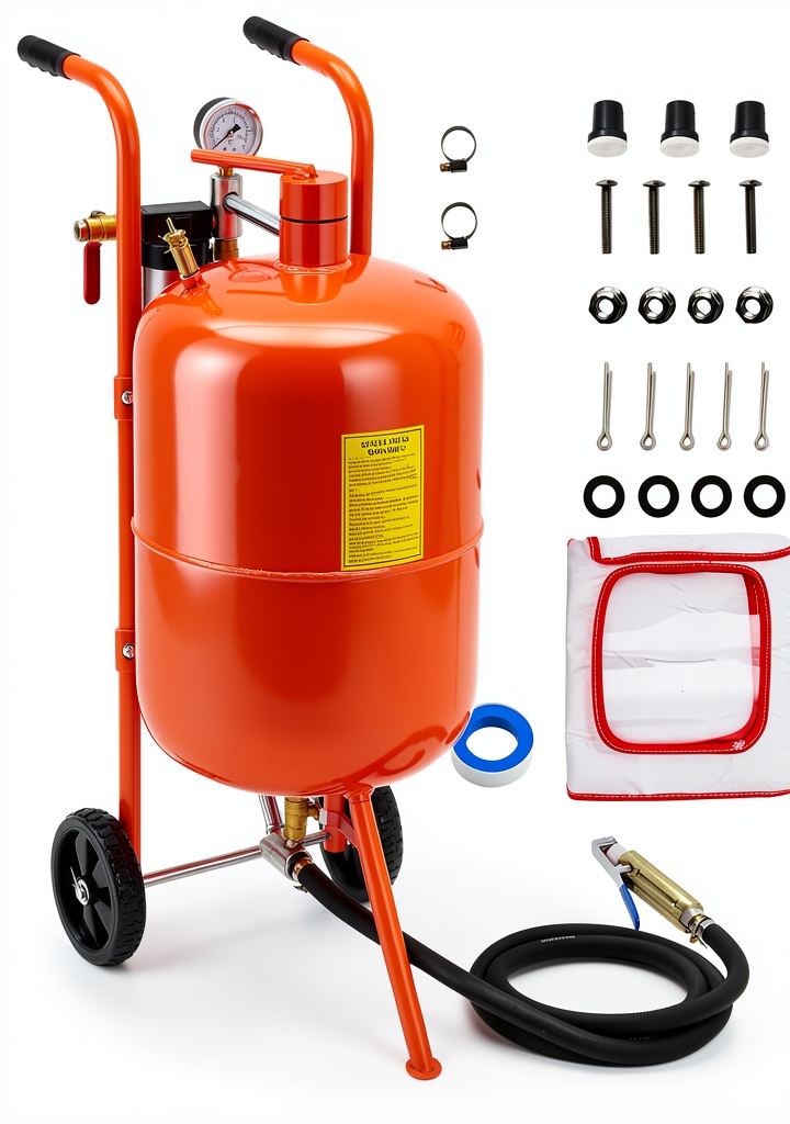 GarveeTech sandblaster in use on a metal fence