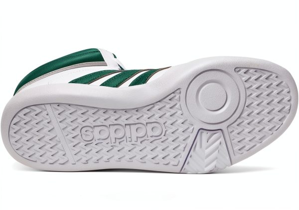 adidas Kids Basketball Shoes Mid Top White Green-2