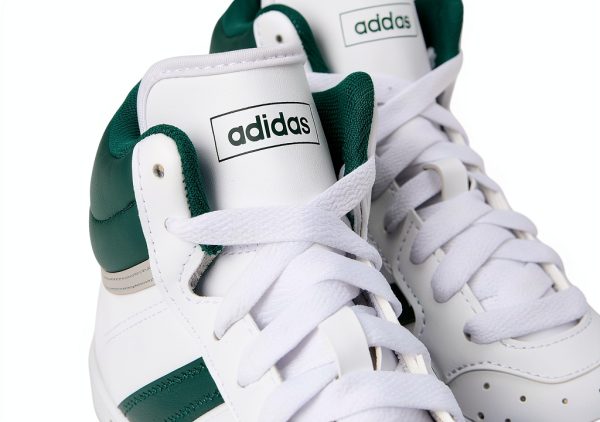 adidas Kids Basketball Shoes Mid Top White Green-5