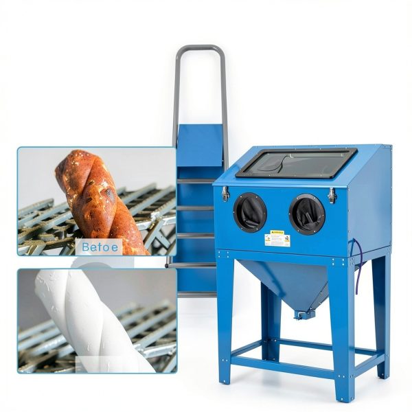 Parts-Diyer 90 Gallon Sandblasting Cabinet Blue Steel-4
