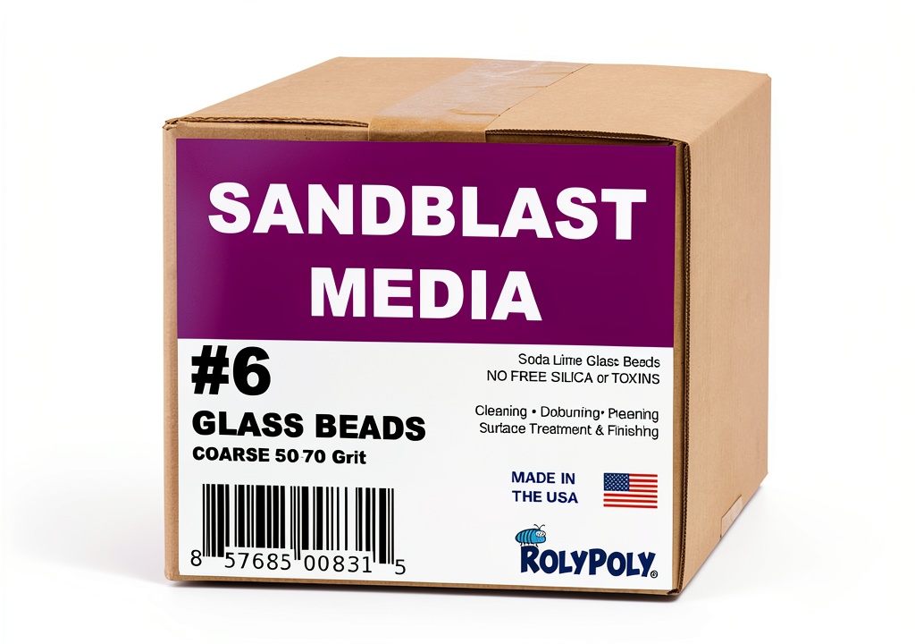 Roly Poly glass bead media being used in a cabinet blaster
