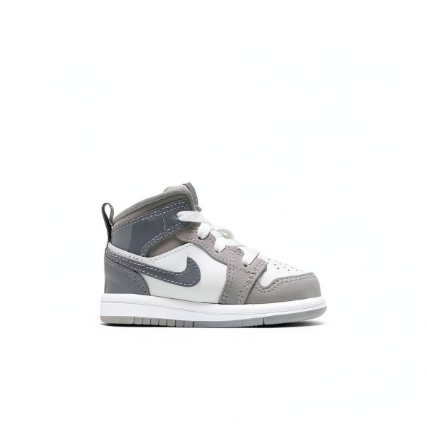 Air Jordan 1 Mid Toddler Basketball Shoes Grey-2