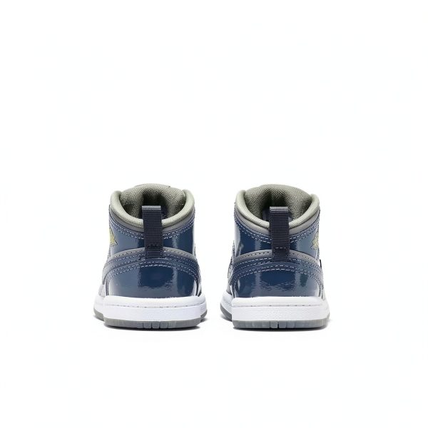 Air Jordan 1 Mid Toddler Basketball Shoes Grey-5