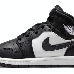 Jordan 1 Mid Off Noir Basketball Shoes for Kids-0