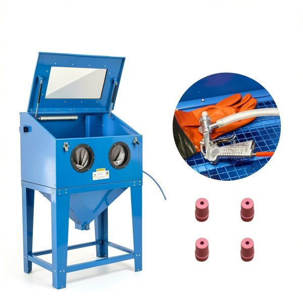 Parts-Diyer 90 Gallon Sandblasting Cabinet Blue Steel-5