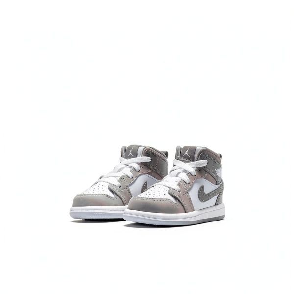 Air Jordan 1 Mid Toddler Basketball Shoes Grey-4
