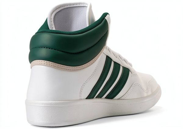 adidas Kids Basketball Shoes Mid Top White Green-4