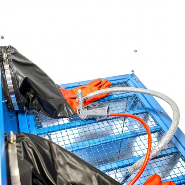 Parts-Diyer 90 Gallon Sandblasting Cabinet Blue Steel-6