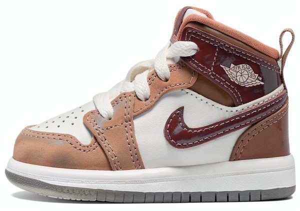 Air Jordan 1 Mid Toddler Basketball Shoes Grey-0