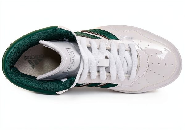 adidas Kids Basketball Shoes Mid Top White Green-1
