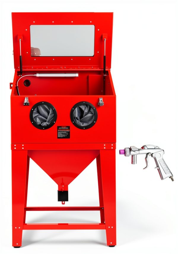 Oarlike Blast Cabinet Bench Top Sandblaster Red-2