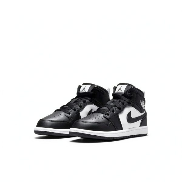 Jordan 1 Mid Off Noir Basketball Shoes for Kids-4