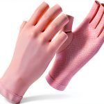 Pink UV Nail Lamp Gloves KUTUBORYU Fingerless Gel Protection Liners-0