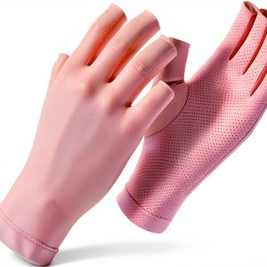 Pink UV Nail Lamp Gloves KUTUBORYU Fingerless Gel Protection Liners-0