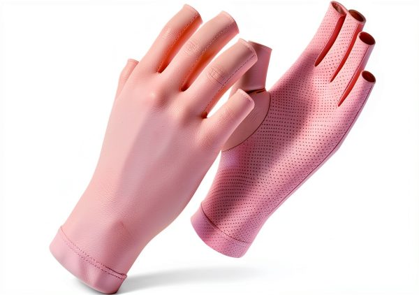Pink UV Nail Lamp Gloves KUTUBORYU Fingerless Gel Protection Liners-0