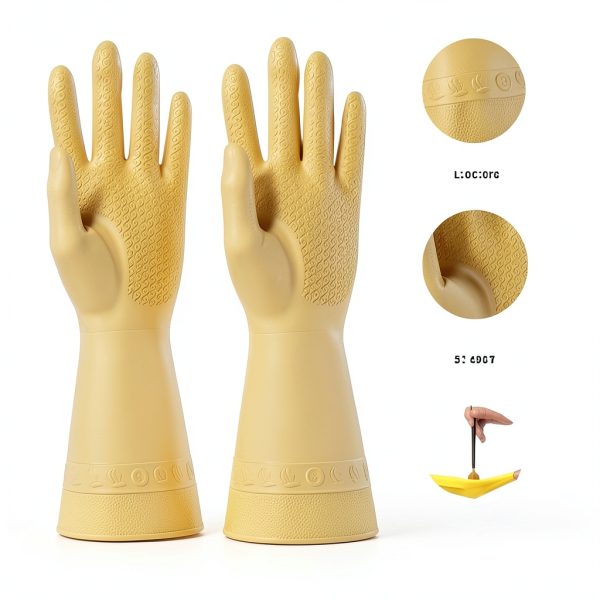 EcoGuard Reusable Safety Glove Liners Cuff Home Cleaning Gloves Yellow-2