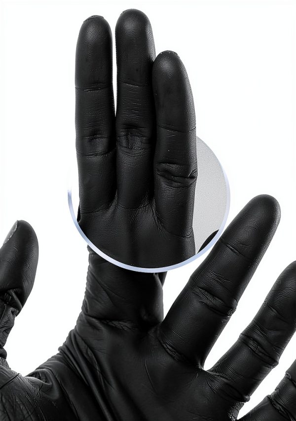 Ergonomic Disposable Nitrile Gloves 100pcs Black Lining for Kitchen-3