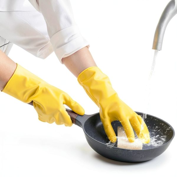 EcoGuard Reusable Safety Glove Liners Cuff Home Cleaning Gloves Yellow-0