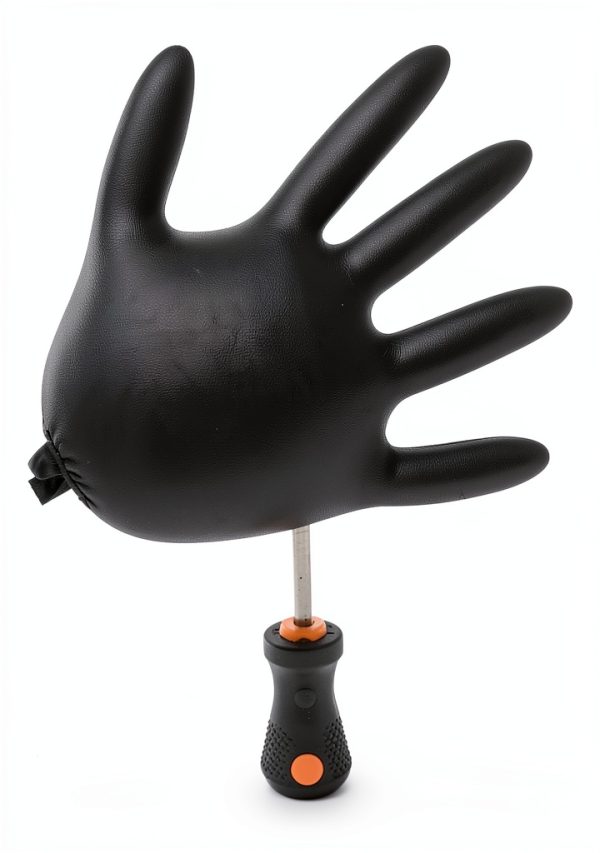 Ergonomic Disposable Nitrile Gloves 100pcs Black Lining for Kitchen-2