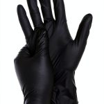 Ergonomic Disposable Nitrile Gloves 100pcs Black Lining for Kitchen-0
