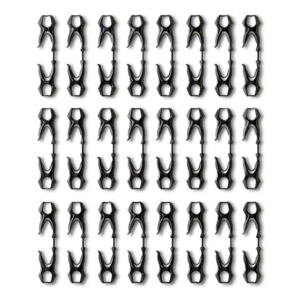 Amazon Basics Glove Clips - Black 24-Pack with Snag-Free Breakaway-0