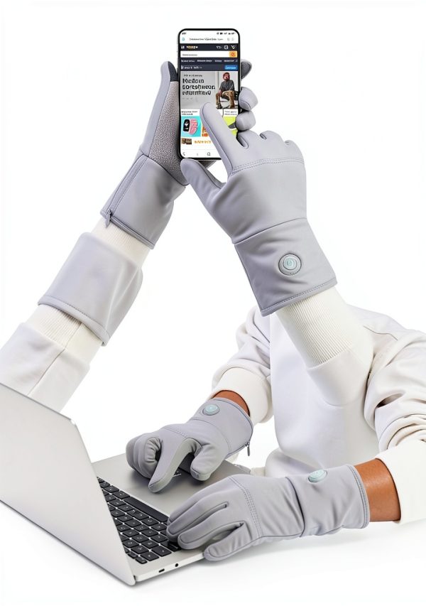 CUEHEAT Heated Glove Liners, Flexible Ultrathin, Touchscreen, 7.4V Rechargeable Battery Electric Heating Thin Gloves-3